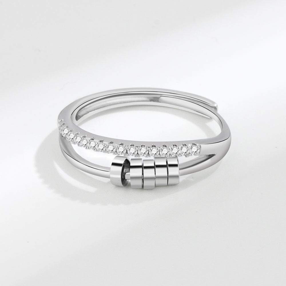 ZIRCON SLIDING FIDGET RING