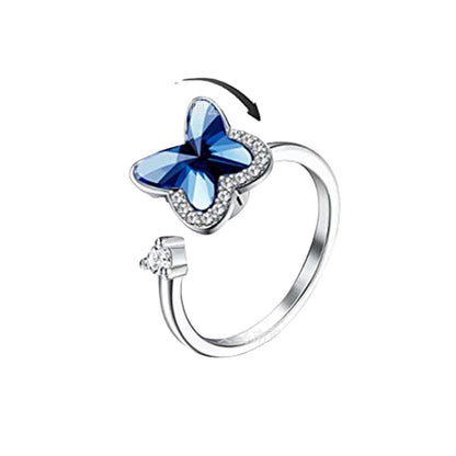 BLUE BUTTERFLY SPINNING RING