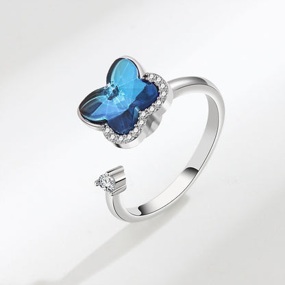 BLUE BUTTERFLY SPINNING RING