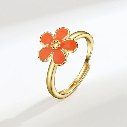 GAIA FLOWER SPINNER FIDGET RING ORANGE