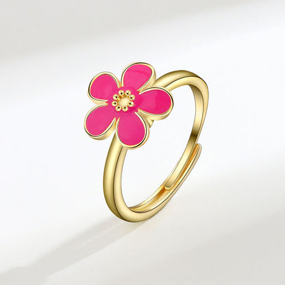GAIA FLOWER SPINNER FIDGET RING PINK